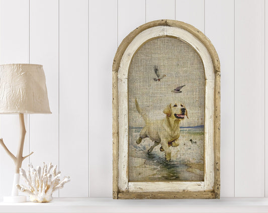 🐕Yellow Lab Framed Art Print | Watercolor Labrador Gift | Handmade Framed Dog Art | 14in *22in