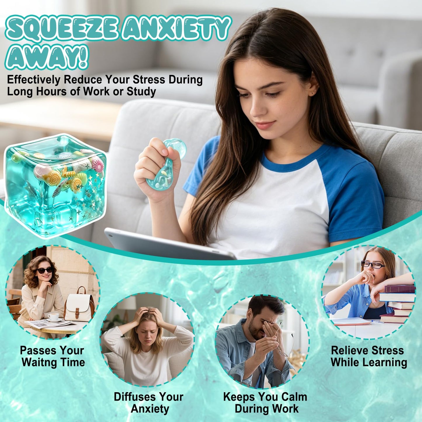 🐚The Original Seashell Ice Cube Balls! - Premium Slow-Rising Stress Relief Squishy Toy