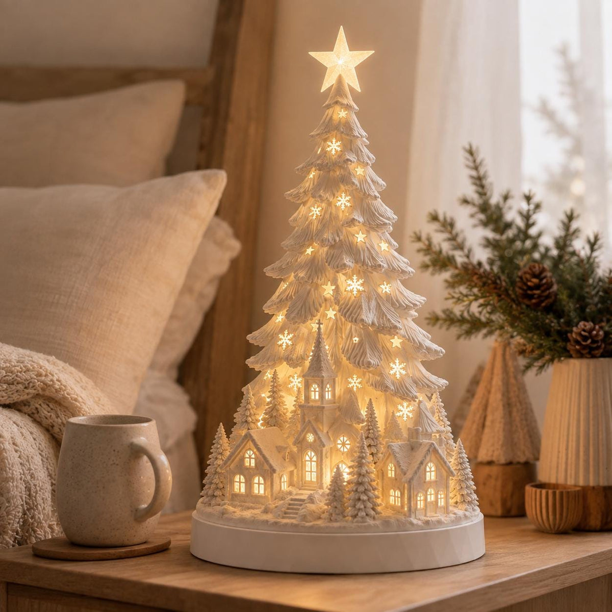 🔥Christmas Sale🎁Nordic Christmas Village LED Winter Christmas Tree Light