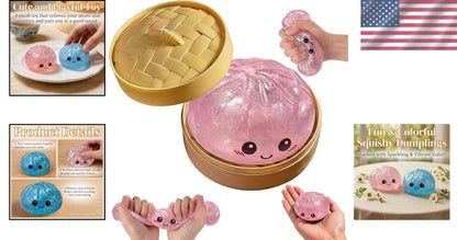 🥠The Original Glitter Dumpling Splat! - Premium Slow-Rising Stress Relief Squishy Toy