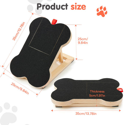 Dog Nail Scratch Board Scratcher Treat Dispenser Non-Slip Wood Sandpaper