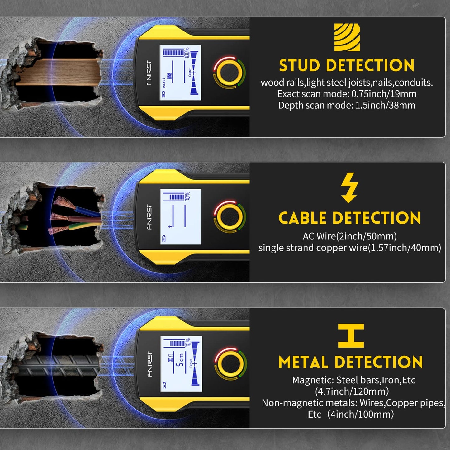 6-in-1 Electronic Wall Scanner &amp; Stud Finder