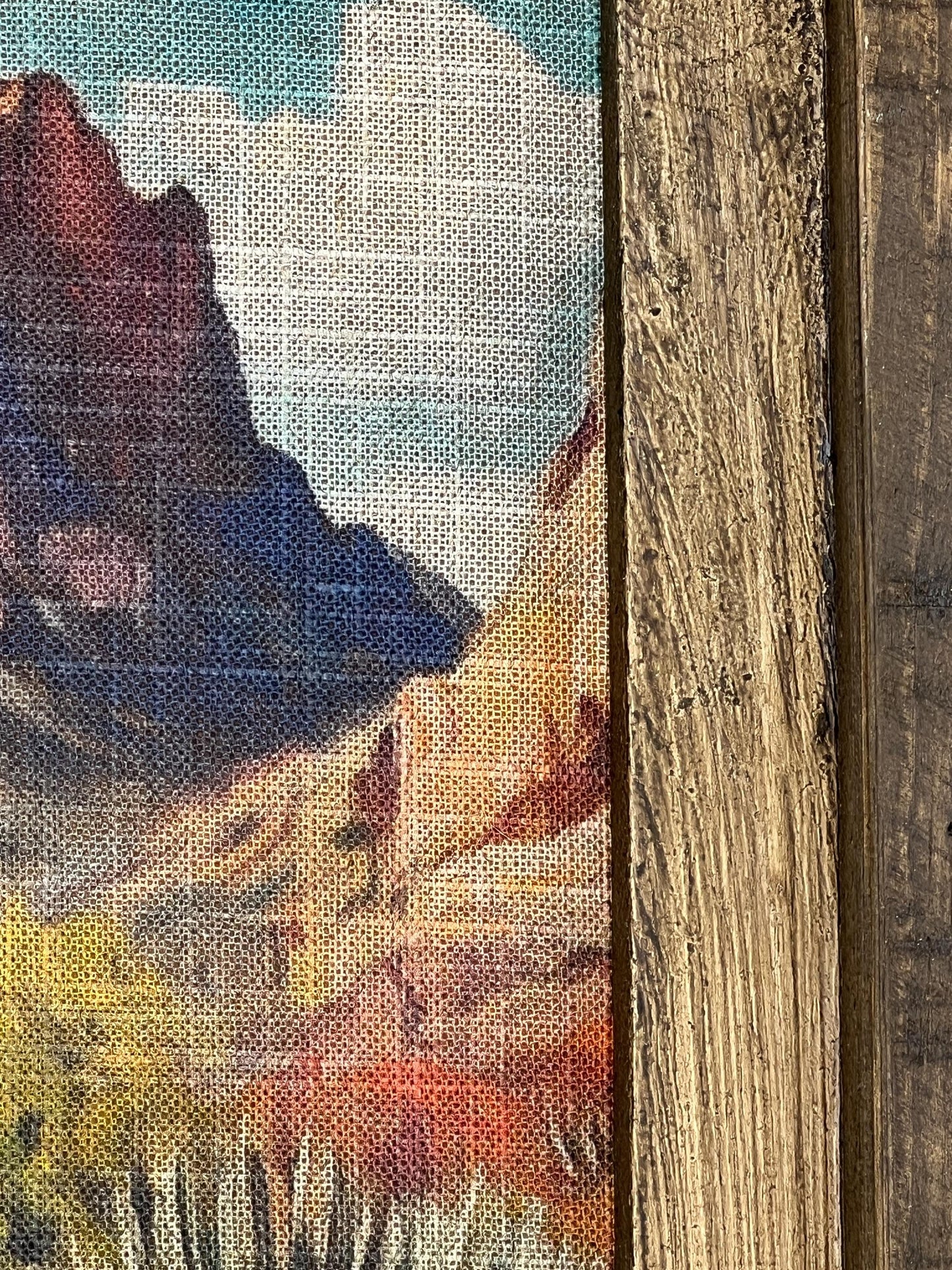 Vintage Cowboy Linen Print Wall Art