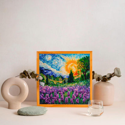 💫Lavender Field Bead Embroidery Kit| 3D Beaded Painting DIY Craft