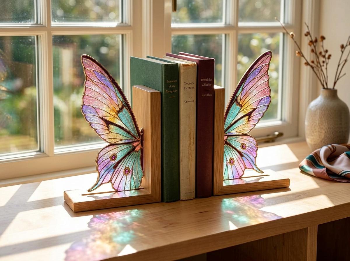 🦋Butterfly Stained Glass Bookends