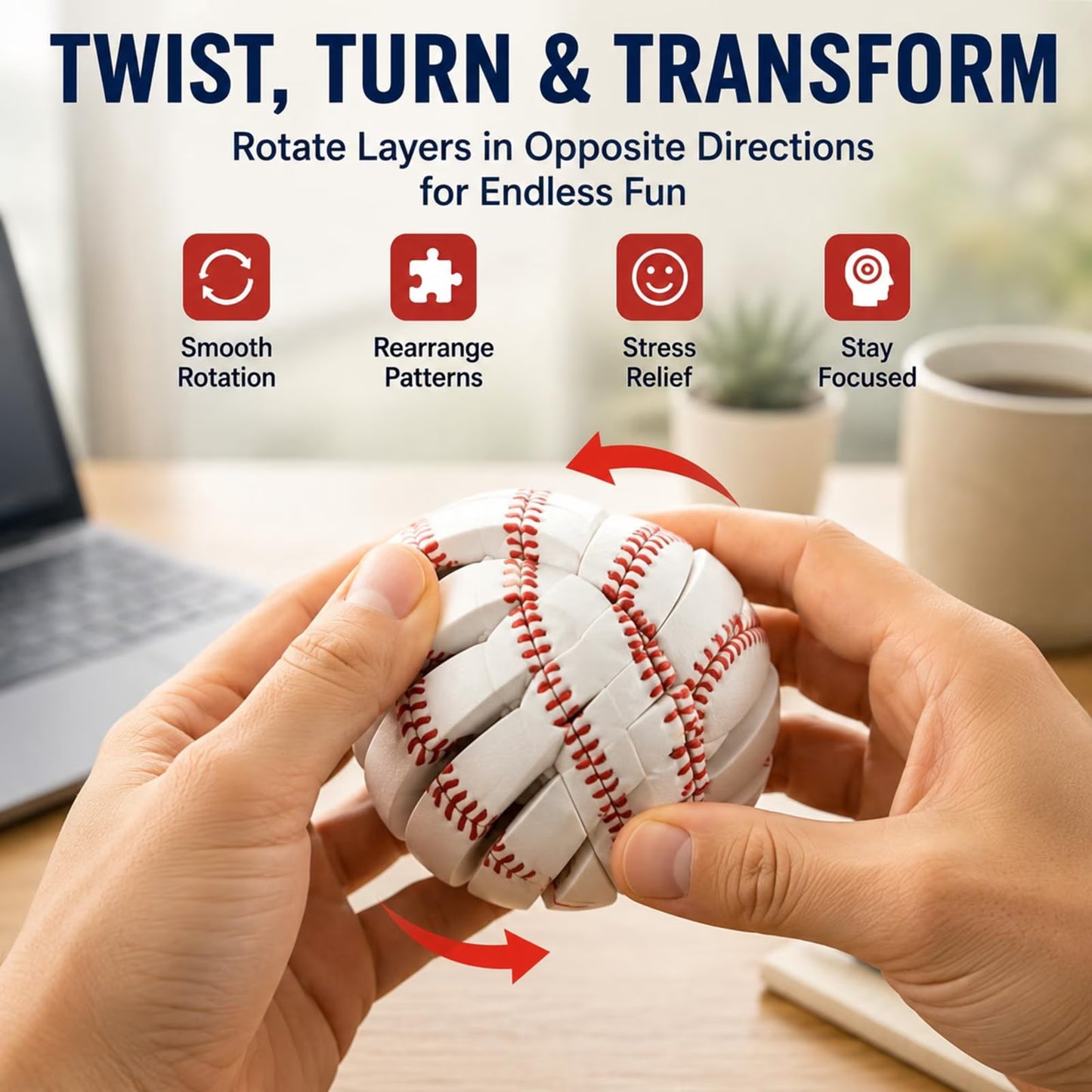 🔥3D-Printed Baseball Fidget Ball
