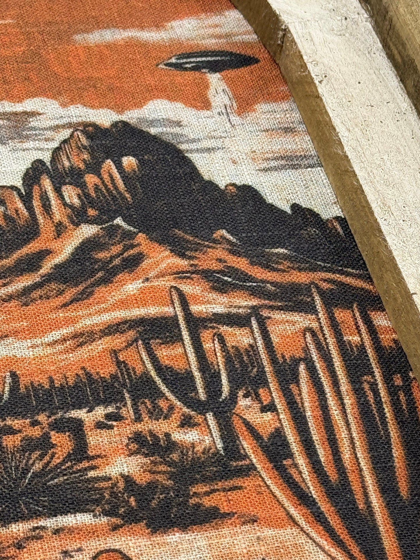 Vintage Cowboy Linen Print Wall Art