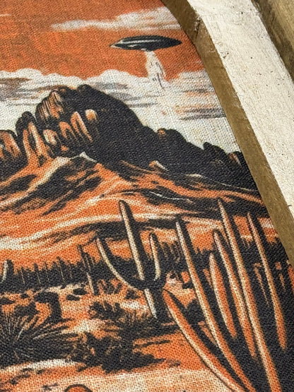 Vintage Cowboy Linen Print Wall Art