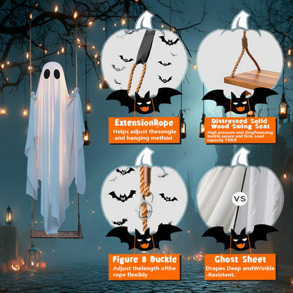 👻✨ 5FT LED GLOWING GHOST SWING