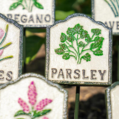 🔥Metal Herb Markers - Cast Iron Hand painted Vegetable / Salad / Flower Labels