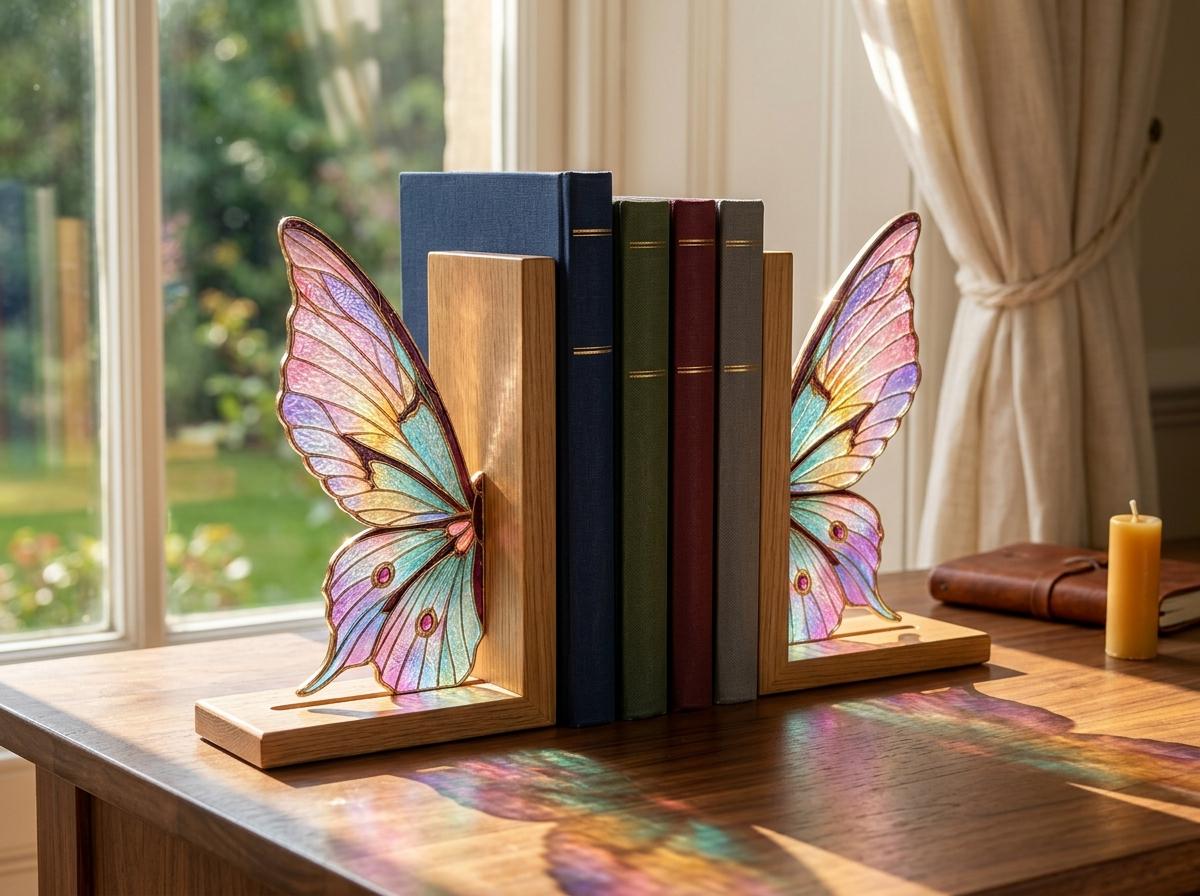 🦋Butterfly Stained Glass Bookends