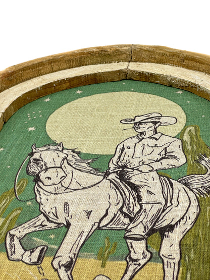 Vintage Cowboy Linen Print Wall Art