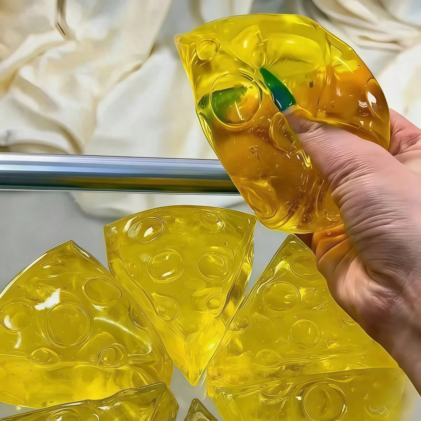 🧀The Original Honey Cheese Cube Splat! - Premium Slow-Rising Stress Relief Squishy Toy