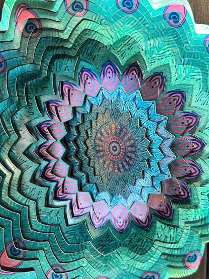 3D Mandala Kinetic Metal Wind Spinner