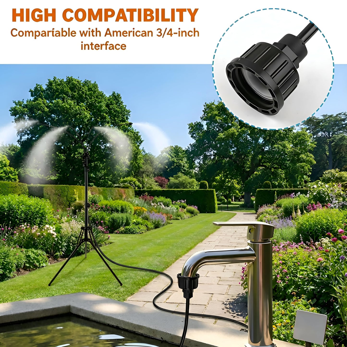 Upgraded Standing Misters for Outside Patio, 6FT