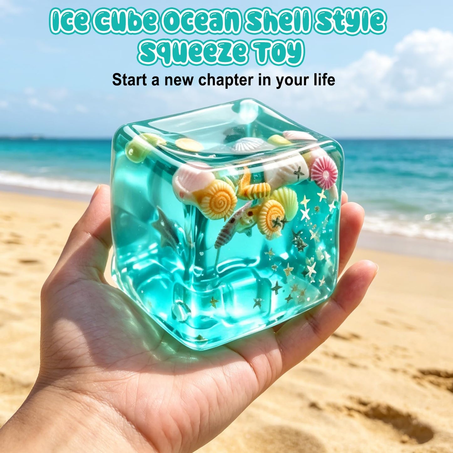 🐚The Original Seashell Ice Cube Balls! - Premium Slow-Rising Stress Relief Squishy Toy