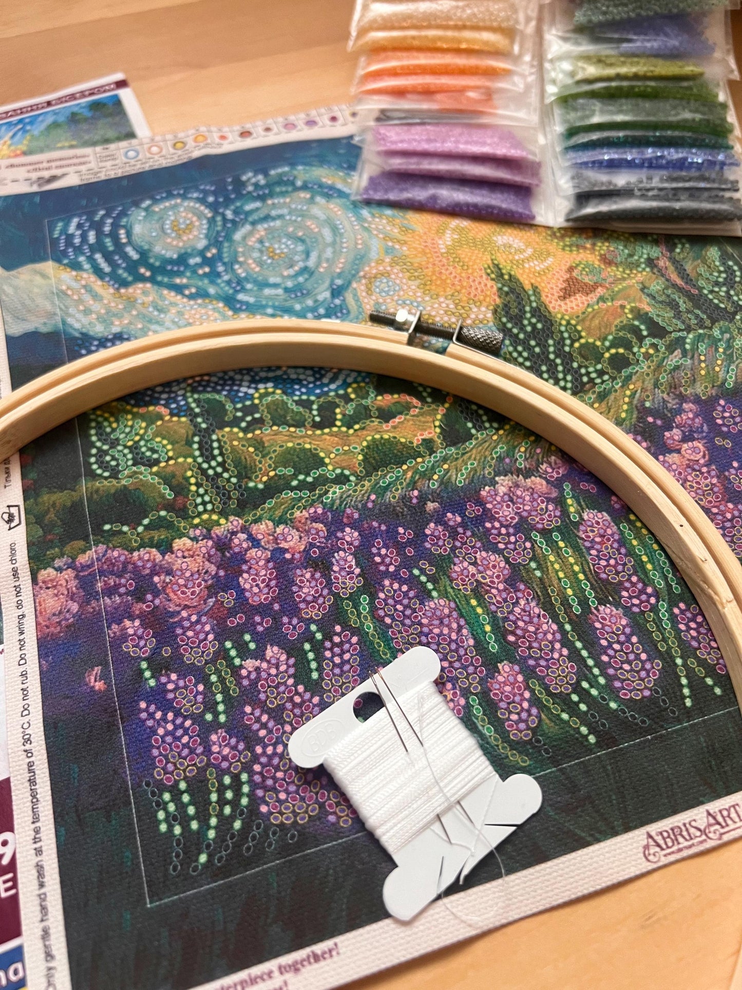 💫Lavender Field Bead Embroidery Kit| 3D Beaded Painting DIY Craft