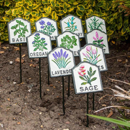 🔥Metal Herb Markers - Cast Iron Hand painted Vegetable / Salad / Flower Labels