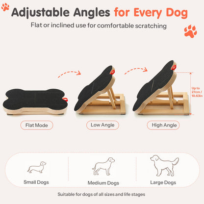 Dog Nail Scratch Board Scratcher Treat Dispenser Non-Slip Wood Sandpaper