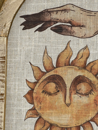 Sun Wall Art | 14" x 22" | Celestial Decor | Eclectic Wall Decor | Psychic | Mystic Hands | Zodiac