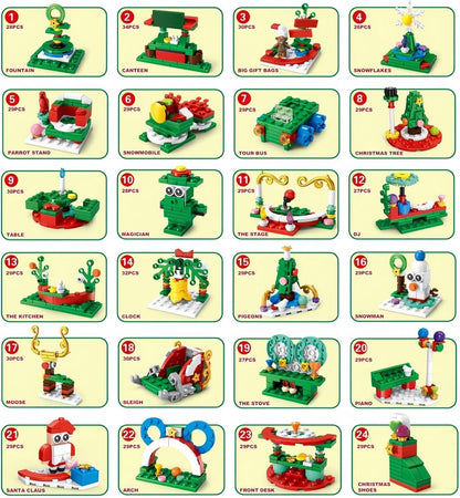 🔥Christmas Sale🎁24 Days Christmas Tree Model Kit Building Block Advent Calendar