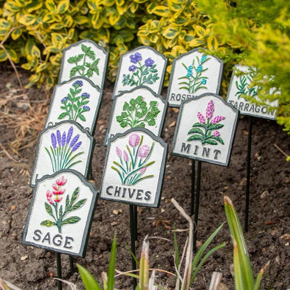 🔥Metal Herb Markers - Cast Iron Hand painted Vegetable / Salad / Flower Labels