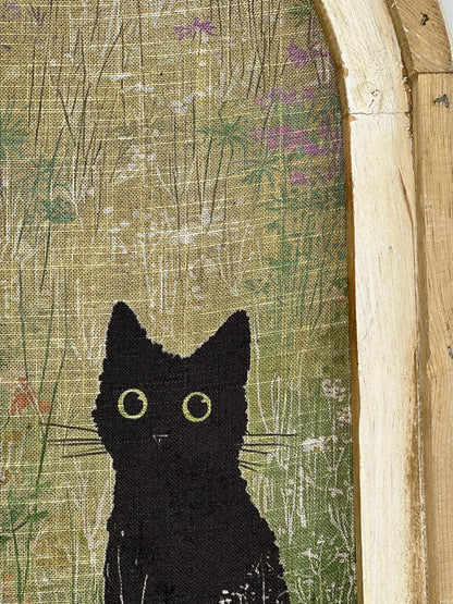 🐈‍⬛Eclectic Wall Art | Handmade Framed Cat Art |14" x 22"