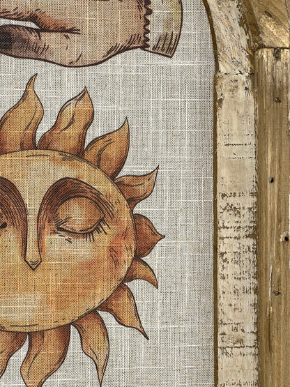 Sun Wall Art | 14" x 22" | Celestial Decor | Eclectic Wall Decor | Psychic | Mystic Hands | Zodiac