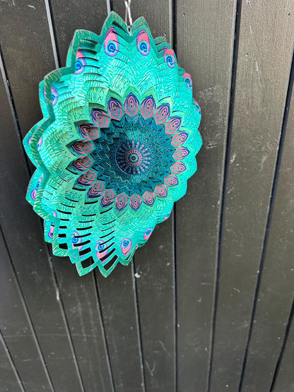 3D Mandala Kinetic Metal Wind Spinner