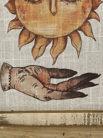 Sun Wall Art | 14" x 22" | Celestial Decor | Eclectic Wall Decor | Psychic | Mystic Hands | Zodiac