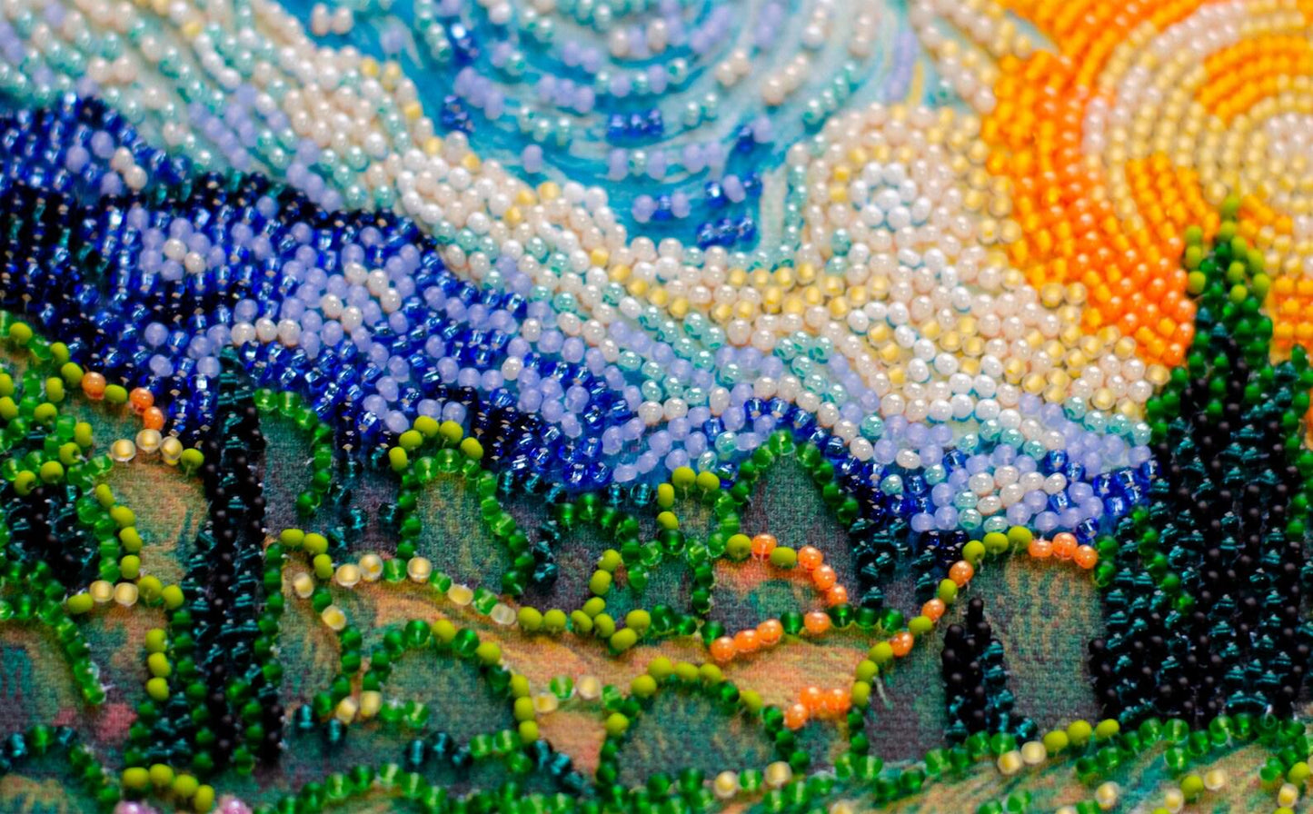 💫Lavender Field Bead Embroidery Kit| 3D Beaded Painting DIY Craft