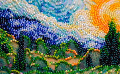 💫Lavender Field Bead Embroidery Kit| 3D Beaded Painting DIY Craft