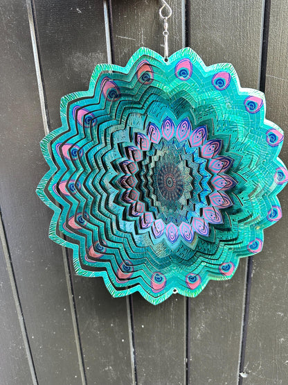 3D Mandala Kinetic Metal Wind Spinner
