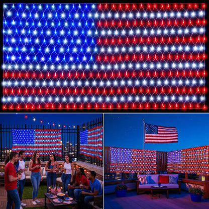Holiday Special: Patriotic American Flag LED Net Lights