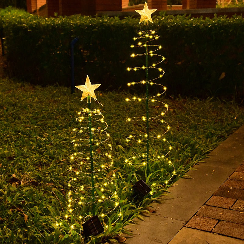 🔥Christmas Sale🎁Christmas Large 47in Solar Spiral Christmas Decorative Lights - 8 Modes, Color Changing Foldable, Solar-Powered