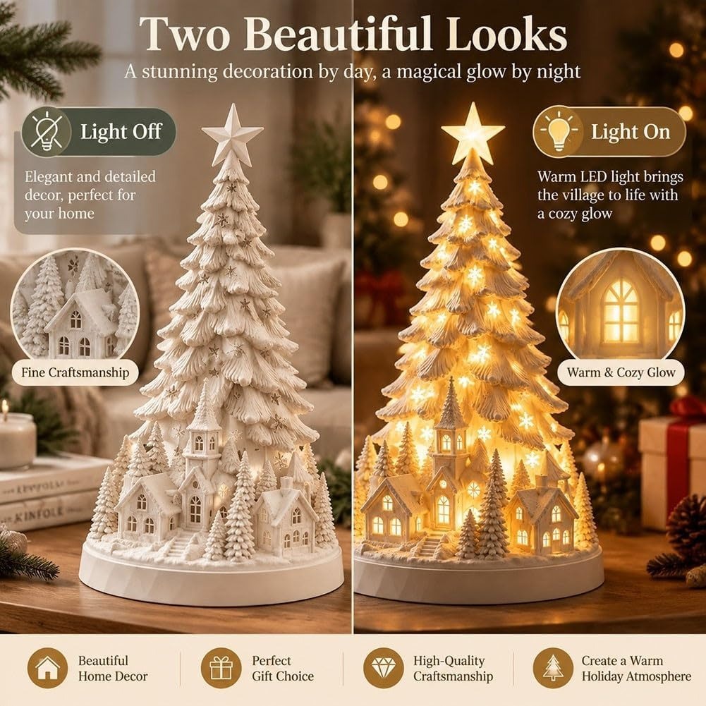 🔥Christmas Sale🎁Nordic Christmas Village LED Winter Christmas Tree Light