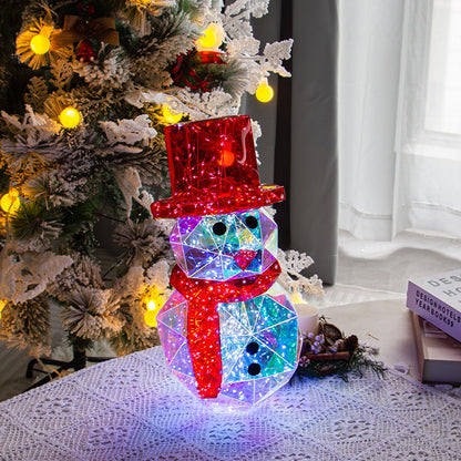 🔥Christmas Sale🎁Christmas LED Light-up Iridescent Snowman RGB Holographic In/Outdoor Figure