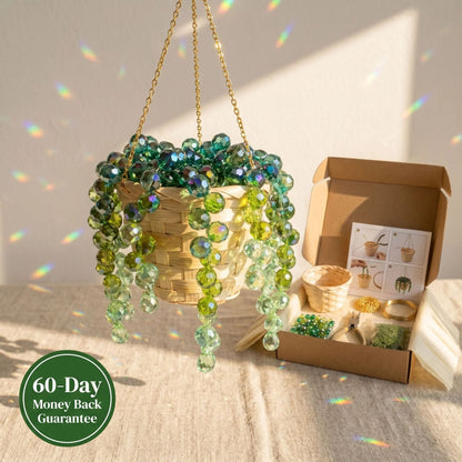 🔥Christmas Sale🎁Woven Basket Beaded Plant DIY Suncatcher Kits - Longer Strands