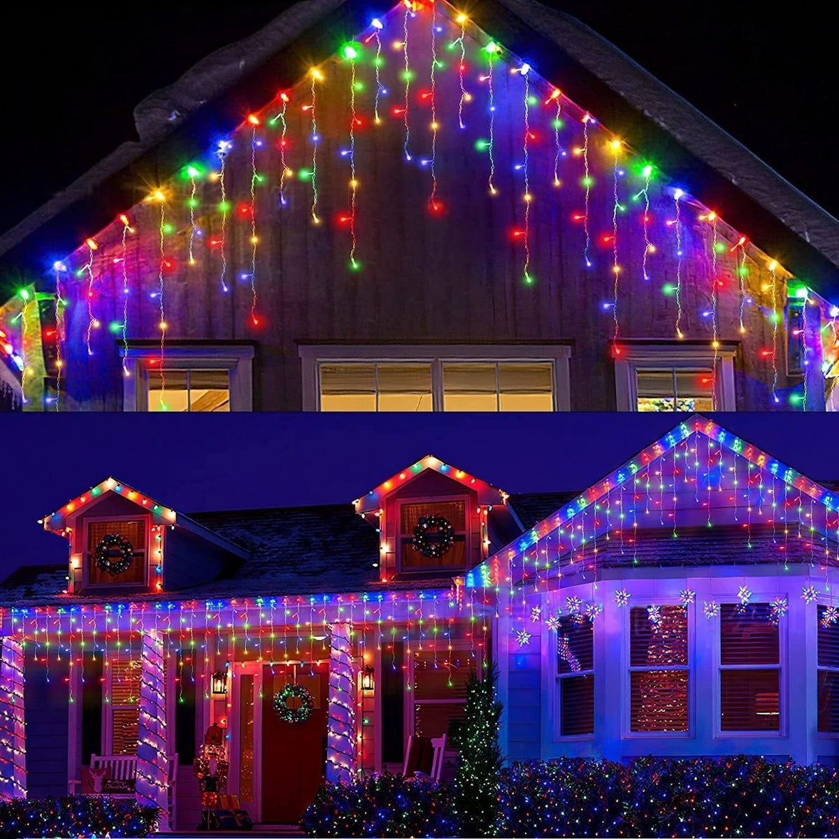 🔥Christmas Sale🎁Christmas Icicle Lights Outdoor, 164FT 1600 LED Remote-Controlled Plug-In Connectable String Lights, 8 Modes, IP65 Waterproof for Roof Eave, Gutters, House, Patio, Tree, Holiday Xmas Decor