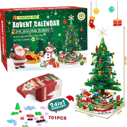 🔥Christmas Sale🎁24 Days Christmas Tree Model Kit Building Block Advent Calendar