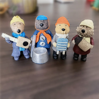 🔥Christmas Sale🎁Jug Band Christmas Decorations Resin Otters Muppet Emmet Otters Statue Christmas Jug-Band Organic Art Dolls Ornaments