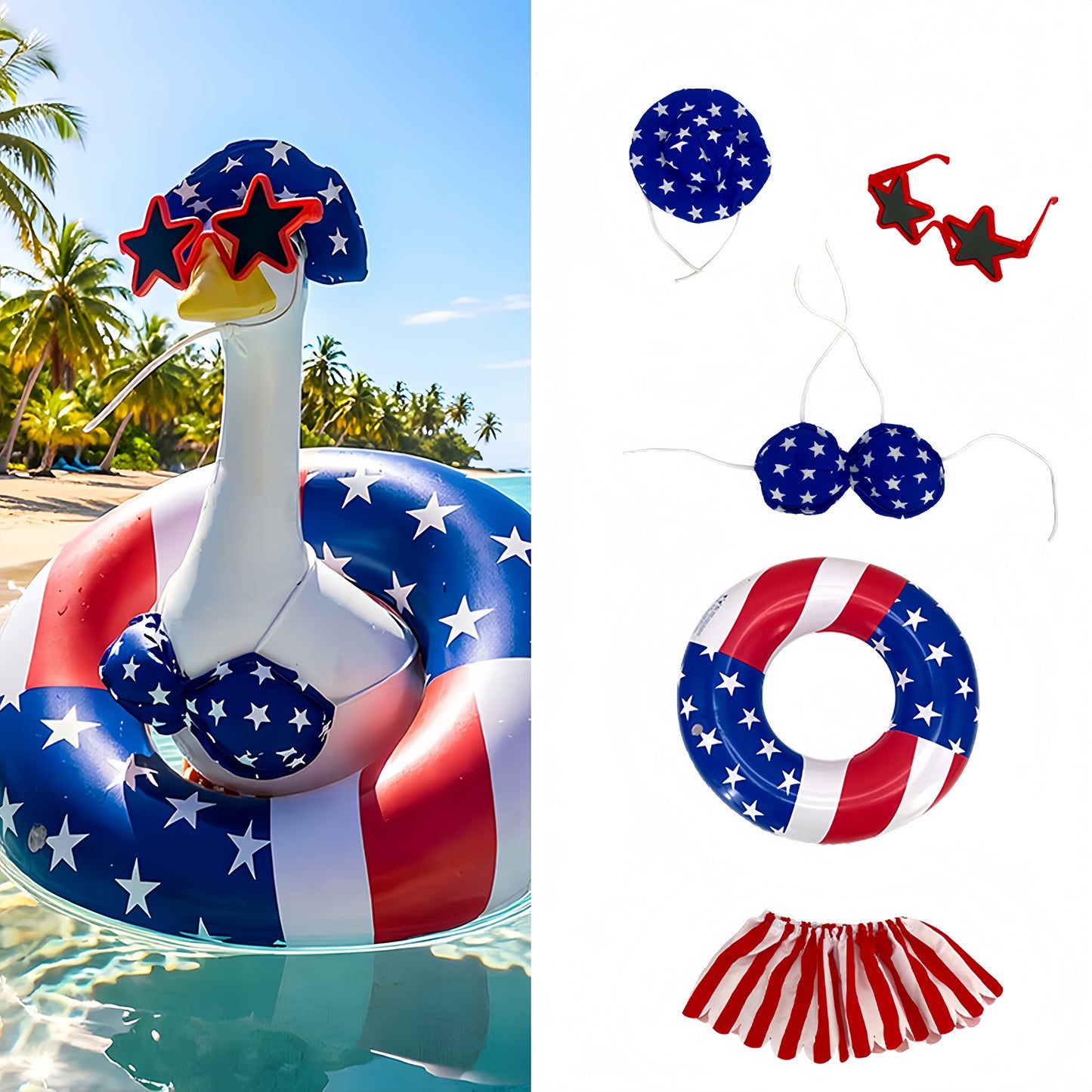 🦢America's Favorite Porch Goose Outfit – Complete 4th of July Beach Party Look🇺🇸