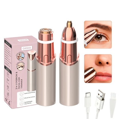 2 in 1 facial & eyebrow hair trimmer for Women