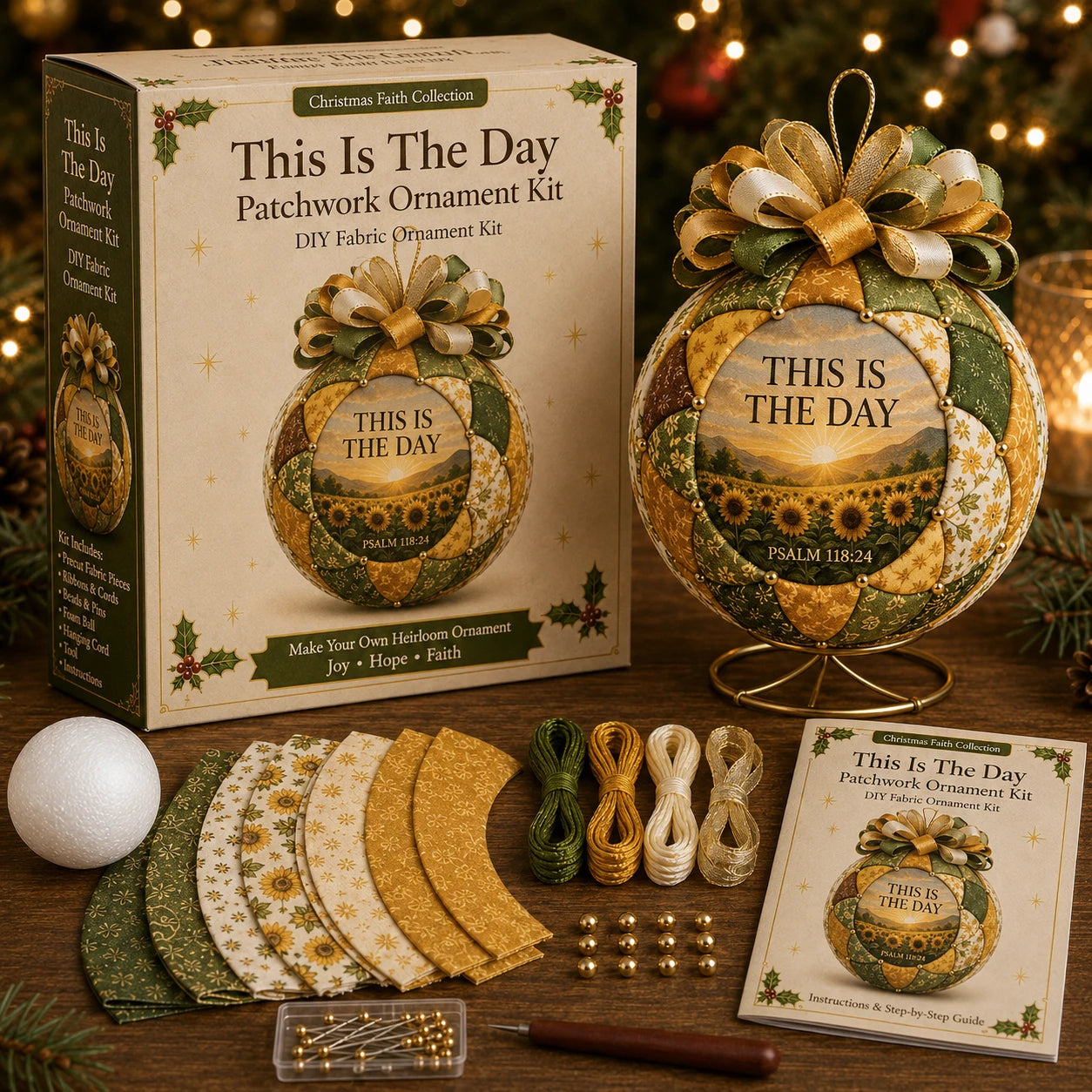 ONLY TODAY🎁 Buy 2, Get 1 FREE🎄 Christmas Faith Patchwork Ornament DIY Kit