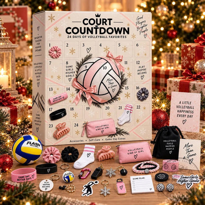🔥Christmas Sale🎁2026 Volleyball Girl Court Countdown Advent Calendar – 24 Day Christmas Countdown | Volleyball Player Gift