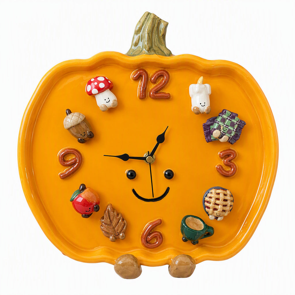 🎃 Pumpkin Smiley Wall Clock