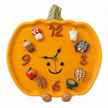 🎃 Pumpkin Smiley Wall Clock