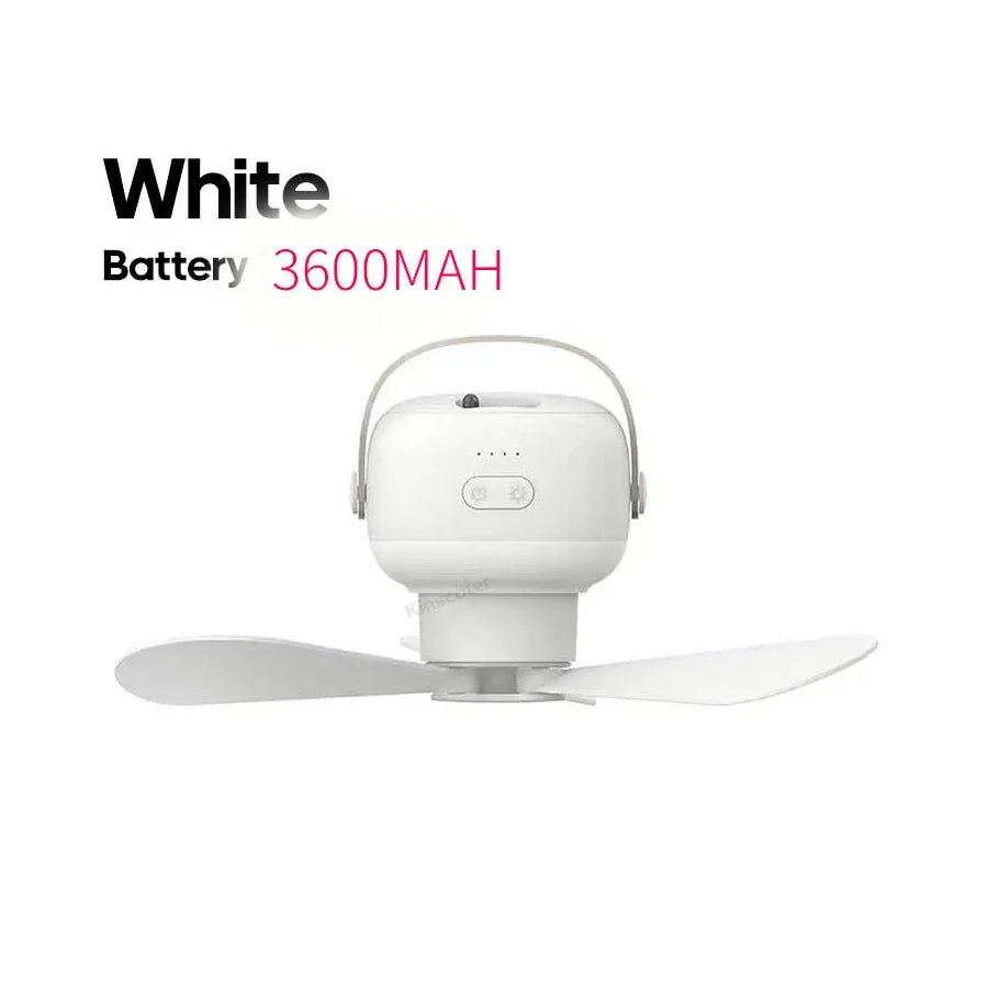 🏕️ Portable Camping Fan with LED Light & Remote Control