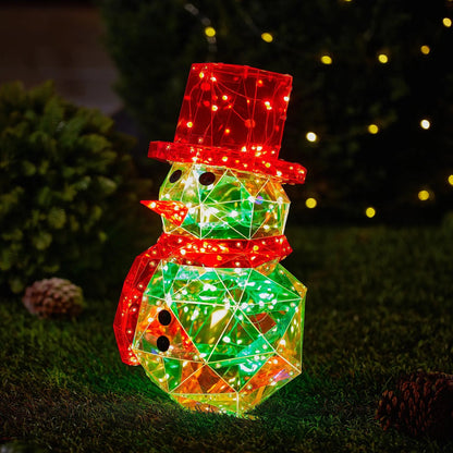 🔥Christmas Sale🎁Christmas LED Light-up Iridescent Snowman RGB Holographic In/Outdoor Figure