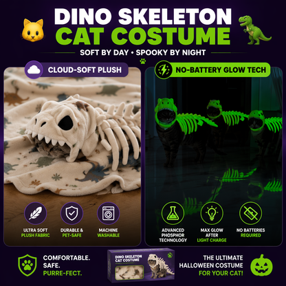 🦖FLASH SALE: GLOW-IN-THE-DARK DINO PET COSTUME — JUST $49.99!🦖